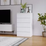 Homfa 5 Drawer White Dresser