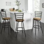 Mainstays 3 Pack Adjustable Bronze Ladder Back Swivel Barstool